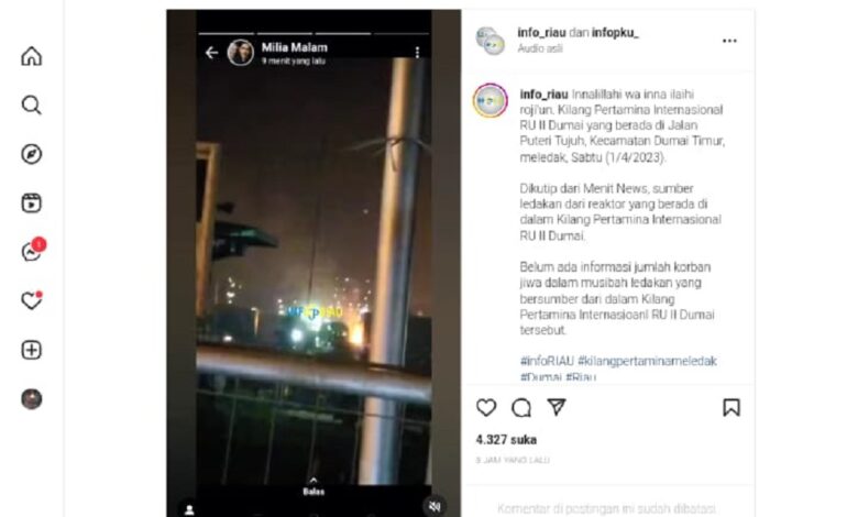 Kilang Pertamina Meledak