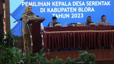 Wakil Bupati Blora, Tri Yuli Setyowati dalam Sosialisasi Pilkades serentak 2023