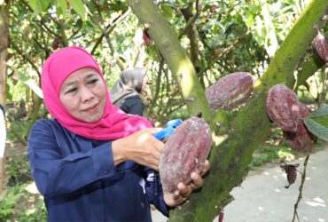 gubernur jawa tengah khofifah saat berada di Wisata di Blitar Kampung Coklat