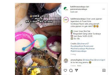 Makanan Khas Surabaya : Uwer Uwer, Jajanan Klasik yang Tetap Populer