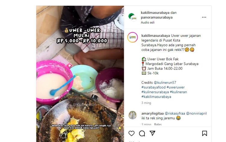 Makanan Khas Surabaya : Uwer Uwer, Jajanan Klasik yang Tetap Populer