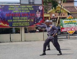 Peringati HUT ke-78 Bhayangkara, Polsek Cepu Gandeng Linmas Ikuti Lomba Beladiri Polri