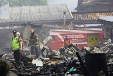 Pasar Induk Cepu Hangus Terbakar Puluhan Kios Terdampak
