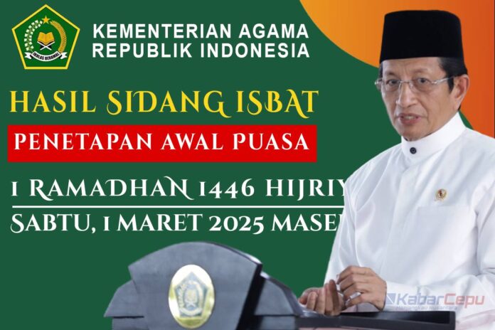 Hasil Sidang Isbat Penetapan Awal Ramadhan 1446 Hijriyah Diumumkan Pemerintah Tetapkan Besok Mulai Puasa