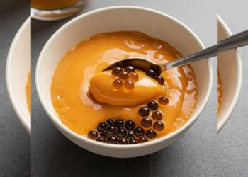 Thai Tea Boba Pudding, Lembutnya Pudding Teh Tarik dengan Kenyalnya Boba yang Bikin Nagih