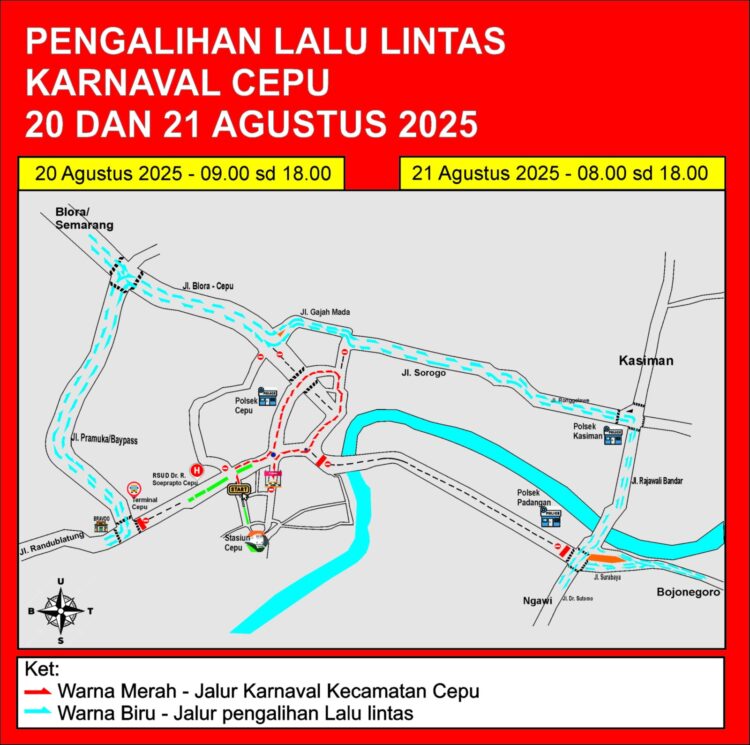 Pengalihan Arus Lalu Lintas Saat Karnaval Cepu: Jalur Ini yang Harus Dihindari