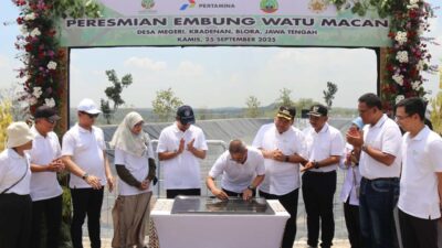 Bersama Pertamina dan UGM, Bupati Blora Resmikan Embung Watu Macan