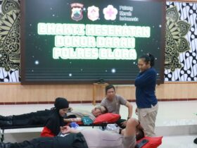 Peringatan Hari PMI Polres Blora Donorkan 100 Kantong Darah