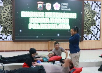 Peringatan Hari PMI Polres Blora Donorkan 100 Kantong Darah