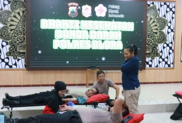 Peringatan Hari PMI Polres Blora Donorkan 100 Kantong Darah