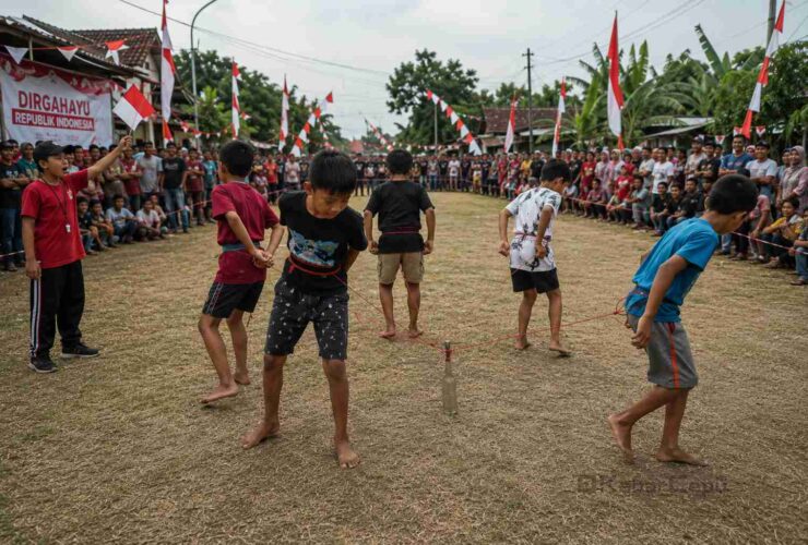 Pasti Seru Lomba 17an Memasukkan Paku ke Dalam Botol Menggunakan Benang Wol