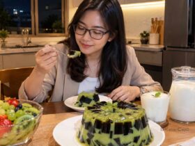 Camilan Sehat yang Elegan Resep Puding Teh Hijau Green Tea Jelly Cincau Hitam