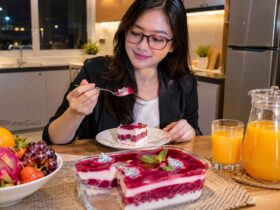 Ringan di Perut Sekaligus Menyehatkan Resep Puding Buah Naga Merah Lapis Susu Vanila